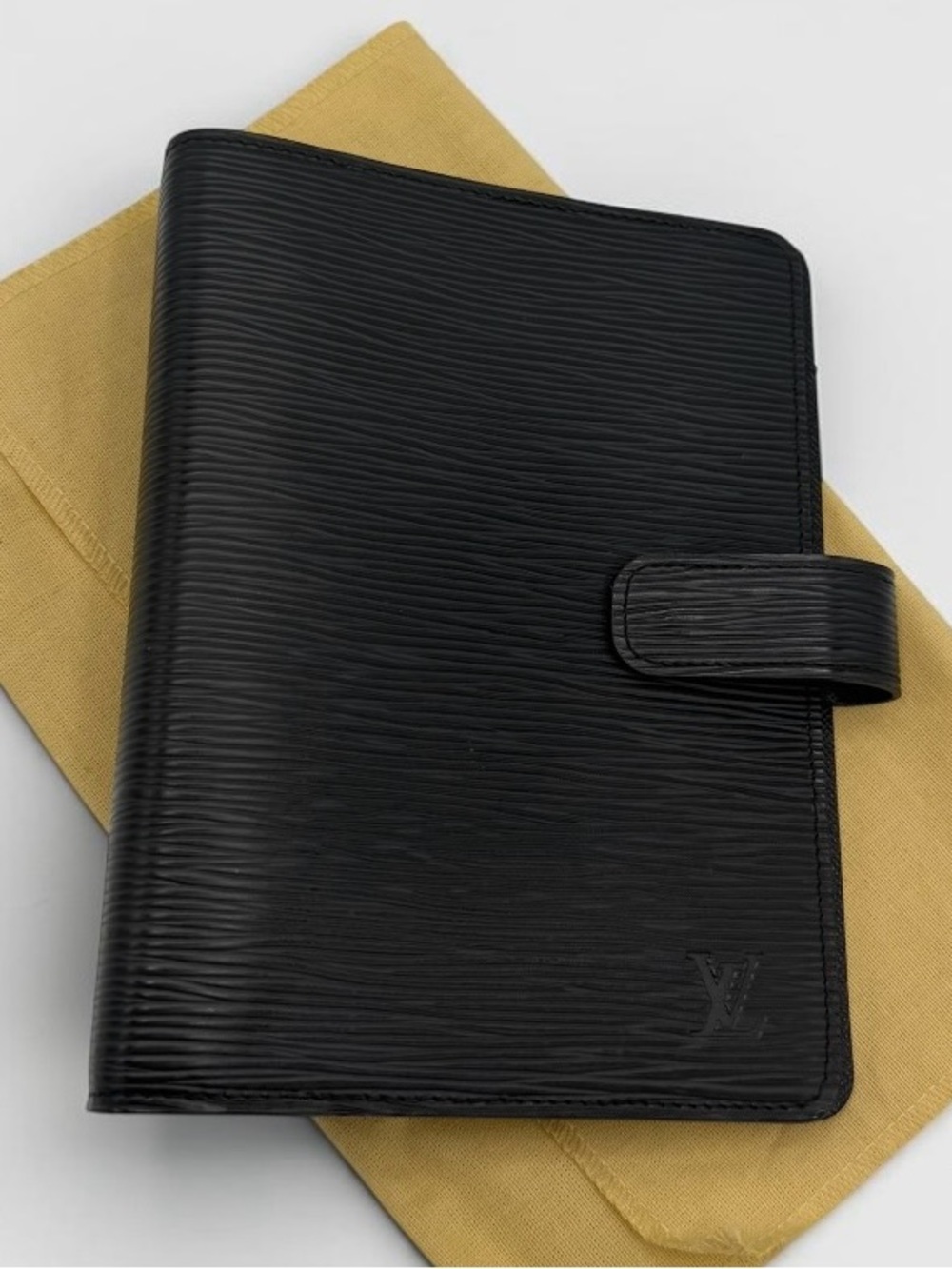 Louis Vuitton Agenda MM (Medium Ring) Ridge Noir Black Epi Leather - Picture 1 of 5